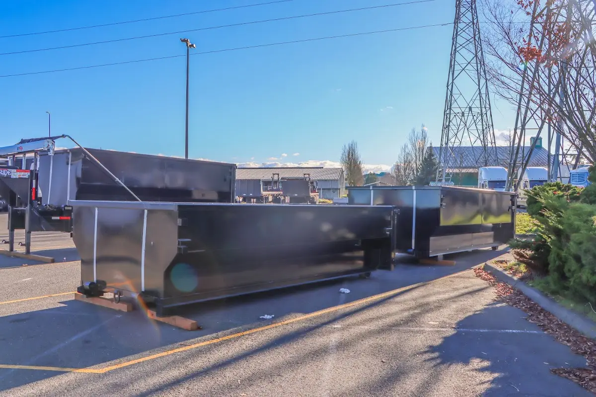 Roll-off dumpster ready for waste disposal at job site for Estate Cleanout Dumpster Rental in Wilmette